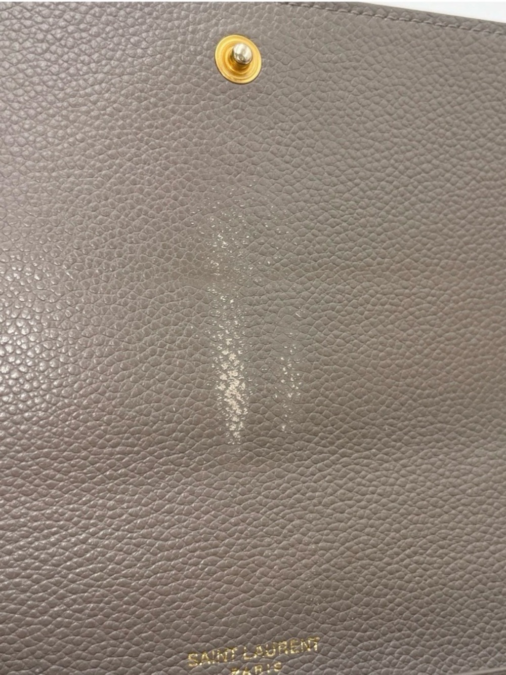 Auth Saint Laurent YSL Logo Cassandra Leather Gray Long Wallet With box& dustbag - Picture 14 of 14